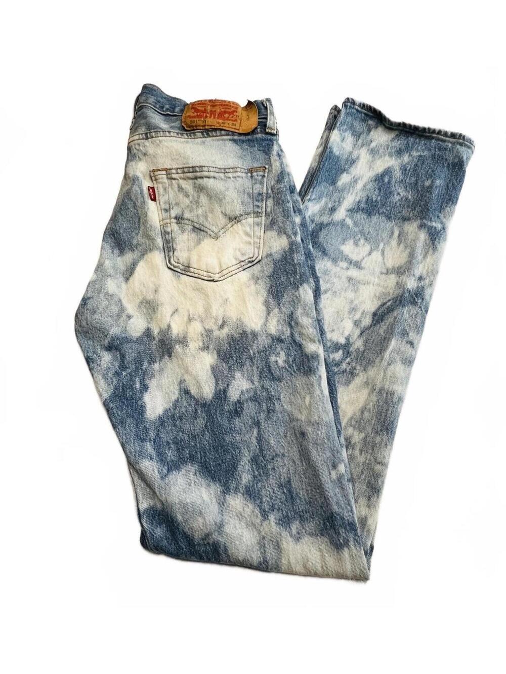 Levi’s 501 '93 Straight Leg Jeans W30 L34 Acid Wash Bleached 90s Style Denim